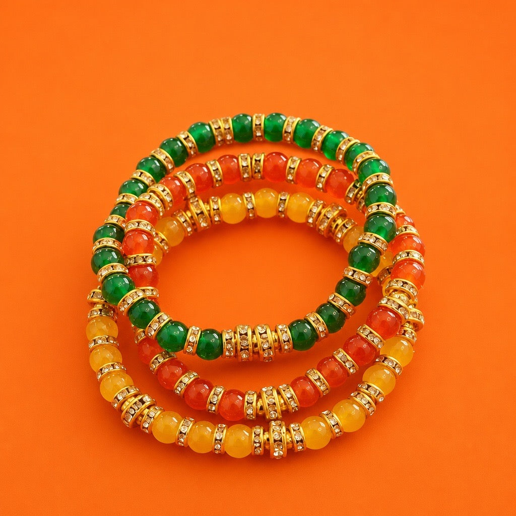 Vibrant color beaded bracelet (3pcs)