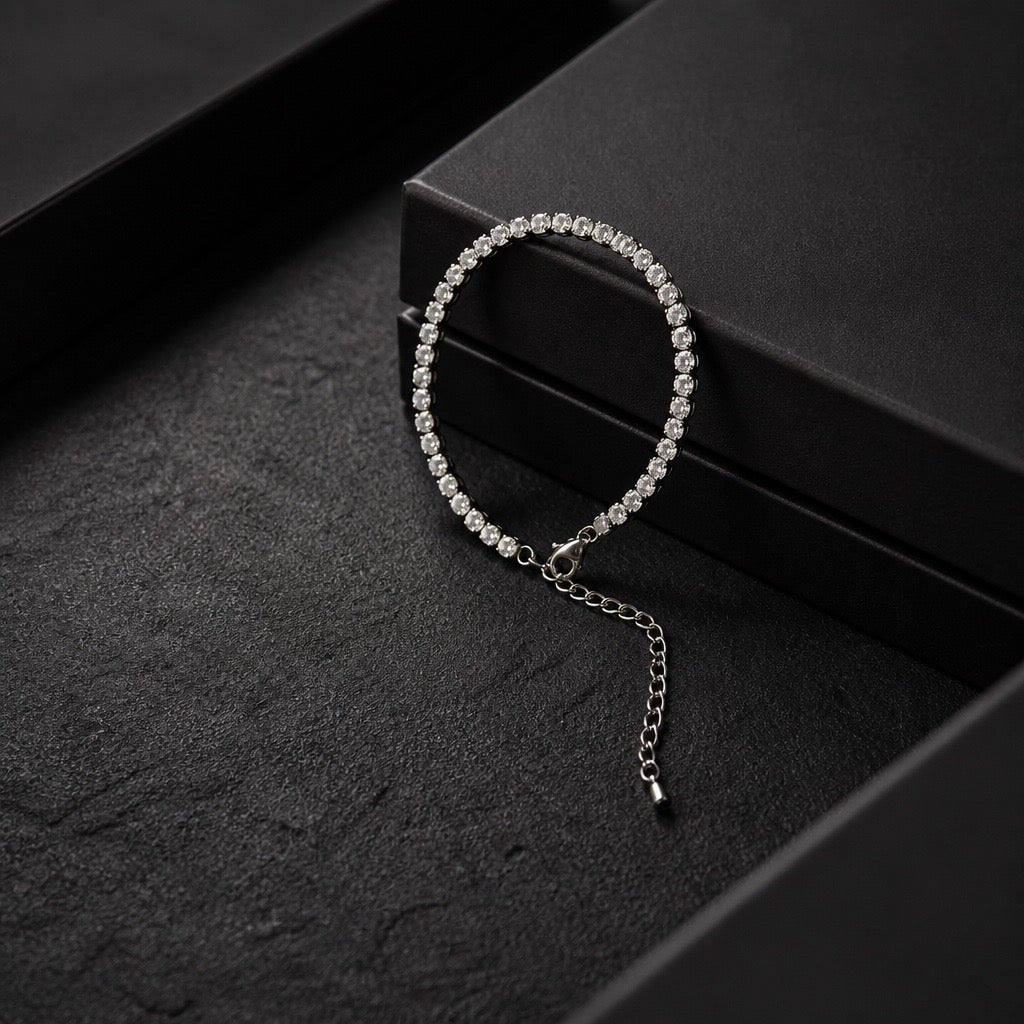 Women’s Silver 3mm Tennis Bracelet (1pc)