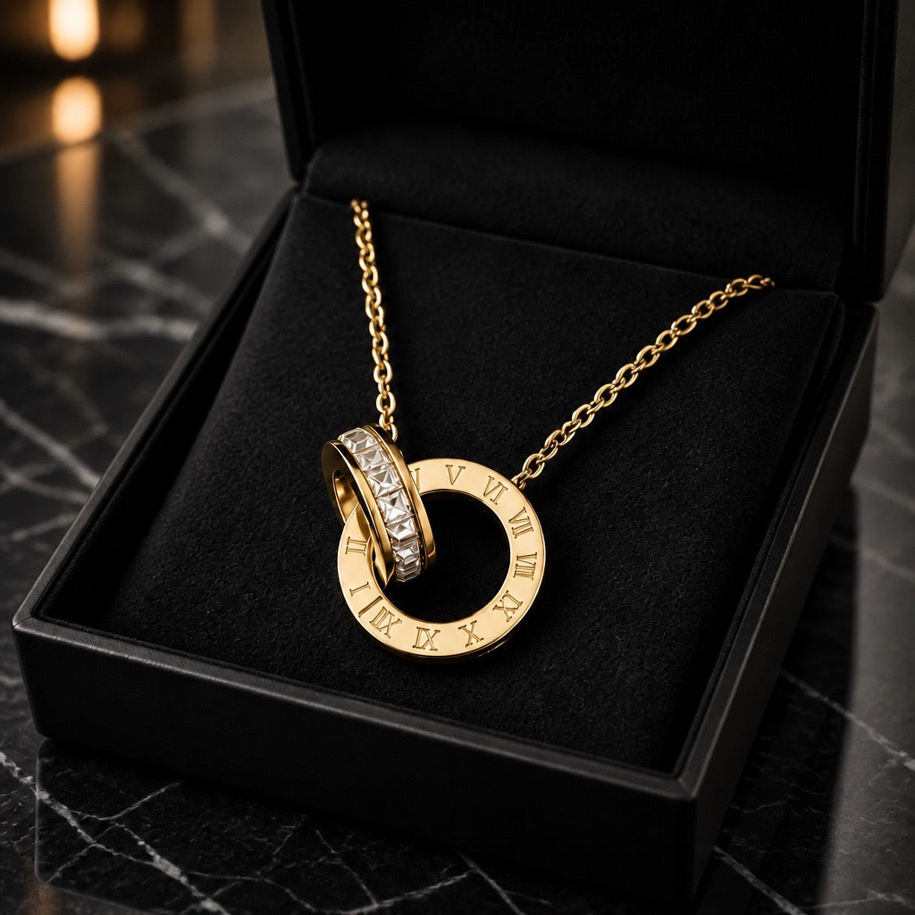 Women’s Gold Elegant Necklace & Bracelet Set