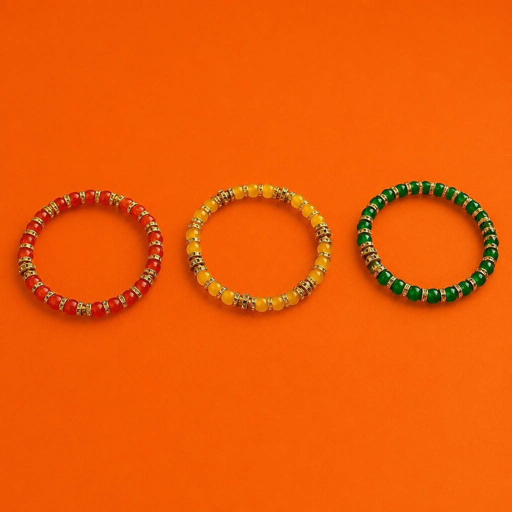 Vibrant color beaded bracelet (3pcs)
