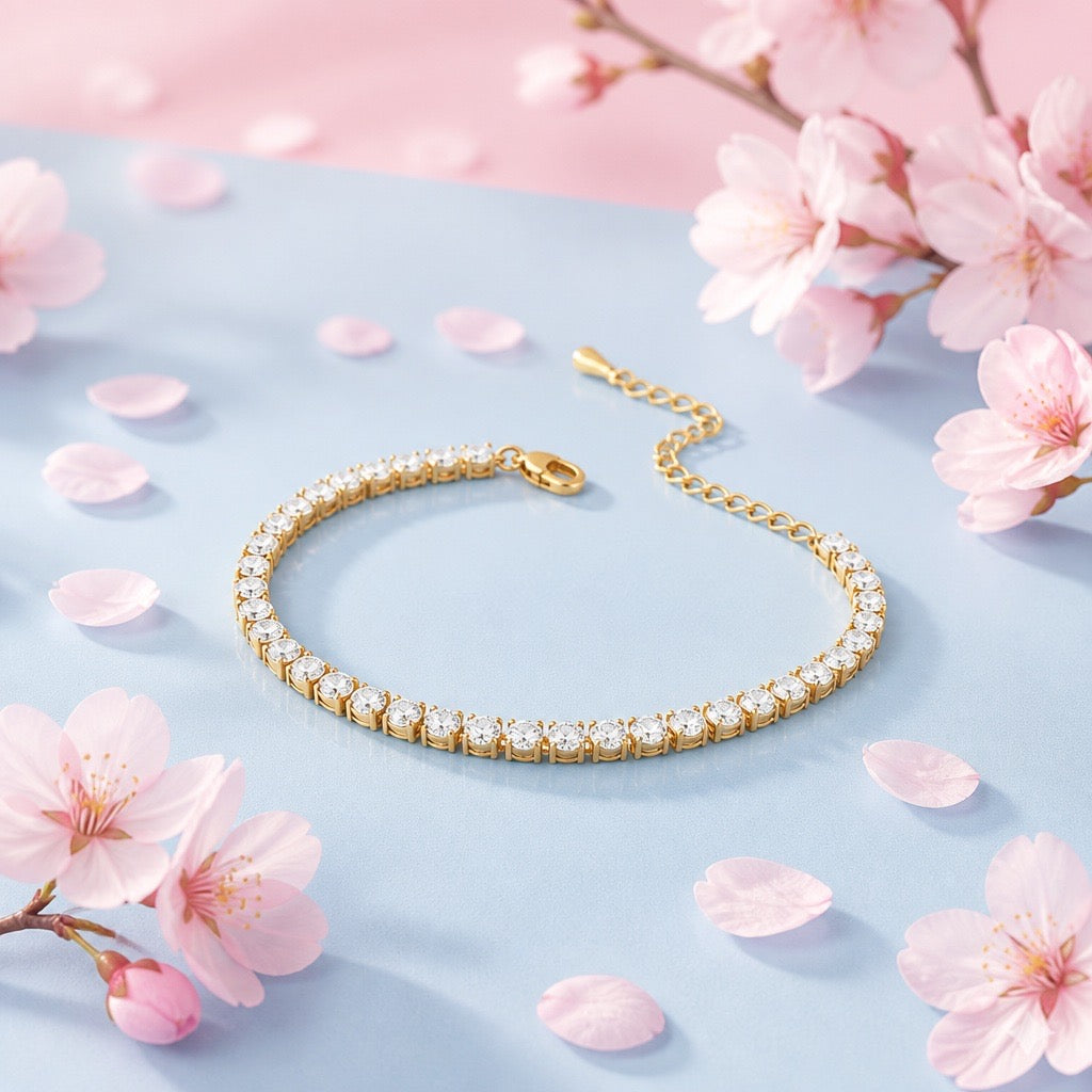 Women’s Gold 4mm Tennis Bracelet (1pc)