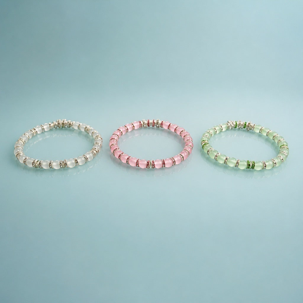 Beautiful Glass Bead bracelet (3pcs)