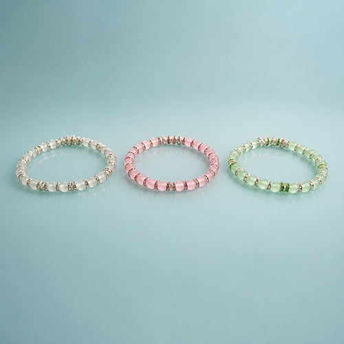 Beautiful Glass Bead bracelet (3pcs)