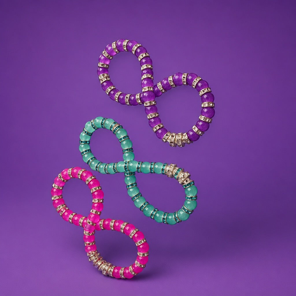 Trendy glass bead bracelet (3pcs)