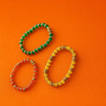 Vibrant color beaded bracelet (3pcs)