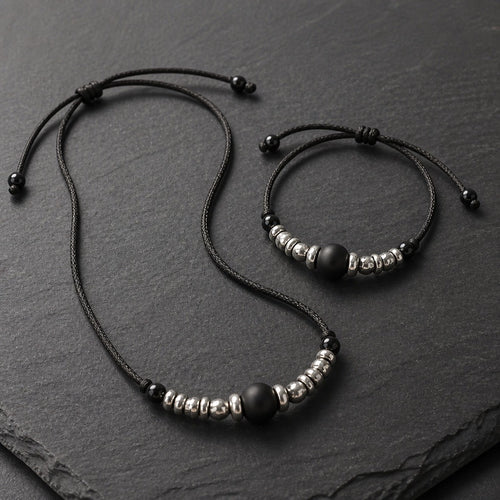 Black Satin Bracelet Set