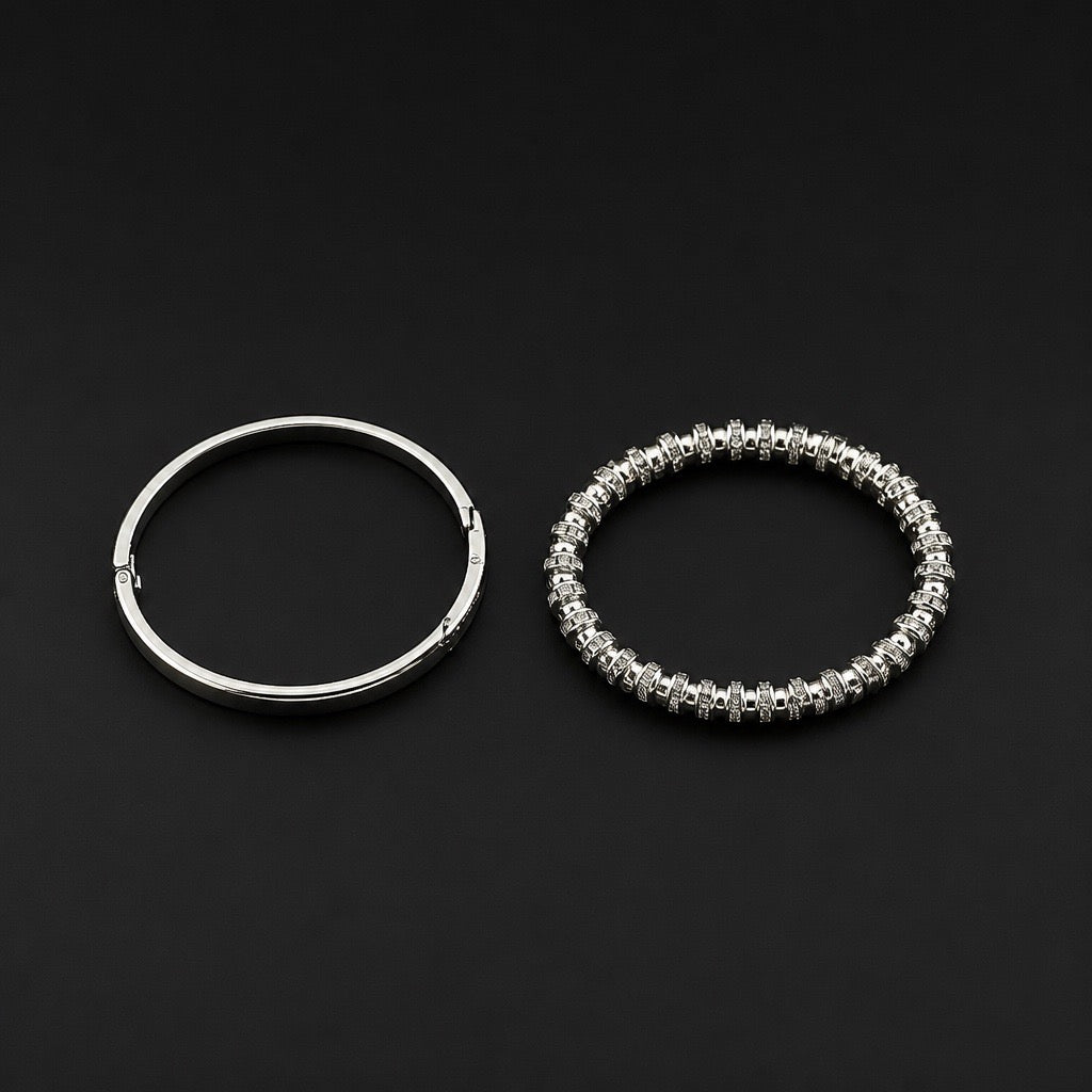 Silver Elegance Bracelets(2pcs)